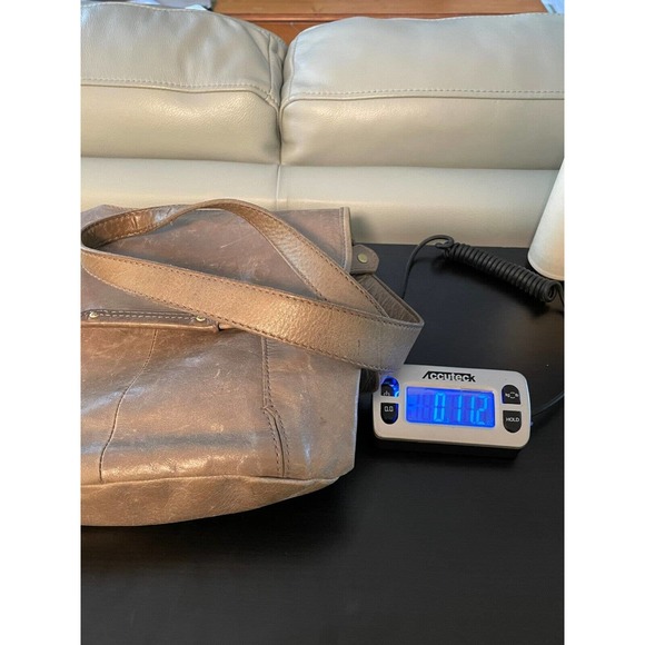 Hobo Original Leather Small Crossbody Bag Gray Studded Modern Lagenlook - Picture 9 of 9